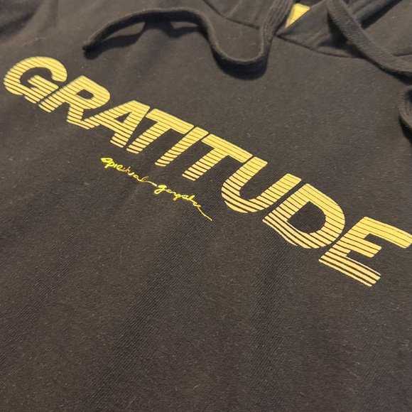 Spiritual Gangster “Gratitude” Yoga Navy Terry Lined Hoodie Sweatshirt S - Picture 4 of 7